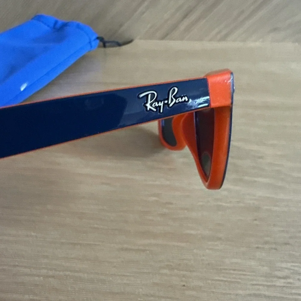 Ray-Ban RJ9052S 178/80 47  Junior Kids Wayfarer Black / Orange Sunglasses used